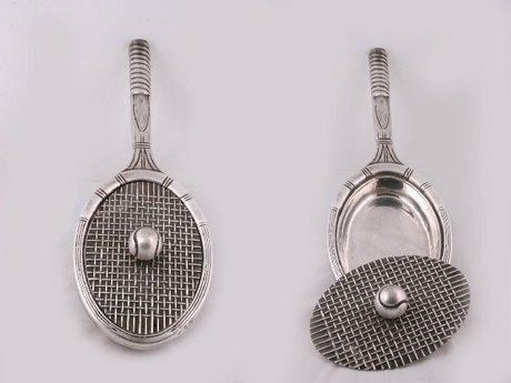 Art Deco Silver Plate Tennis Racquet Serving Dishes