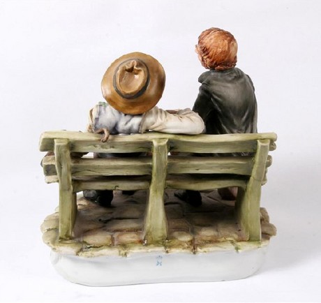 Capodimonte Figurine Of Two Tramps On A Bench