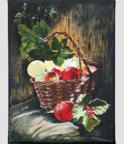 An Acrylic Still Life Painting On Canvas By Yatskevich