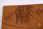A Native American leather suede glove case