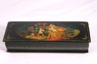 A Russian lacquered trinket box by the Mstera factory
