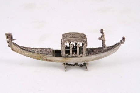 Chinese silver model of an Italian gondola