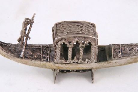 Chinese silver model of an Italian gondola
