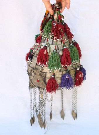 Quite rare pair of late 19th century Turkmenistan wedding headdresses 