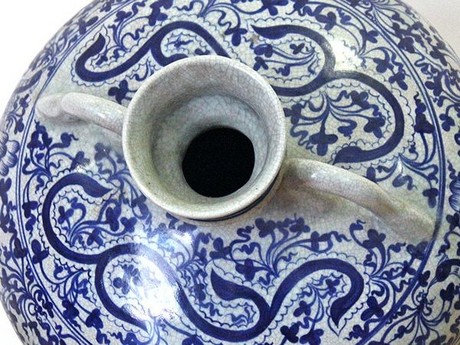 19th Century Antique South East Asia Blue & White Amphora