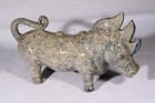 A Chinese Tang dynasty porcelain three horn Rhino