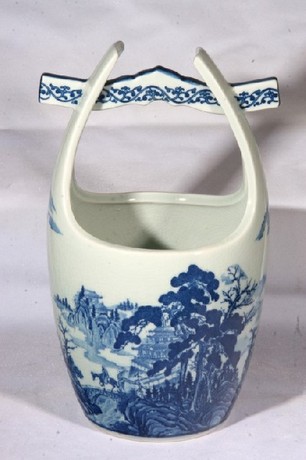 Japanese blue and white porcelain flower basket