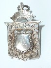 ANTIQUE SILVER FOB MEDAL for POCKET WATCH ALBERT CHAIN 