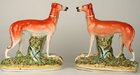 PR. EARLY C20th STAFFORDSHIRE GREYHOUND WHIPPETS