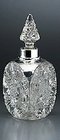 3-SIDED CUT GL. SCENT PERFUME BOTTLE, SILVER COVER