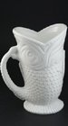 HEPPELL WHITE MILK OPAL PRESSED GLASS FISH JUG