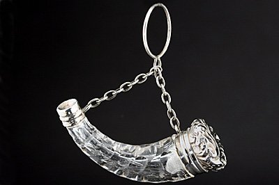 HORN SHAPED CRYSTAL GLASS SCENT PERFUME BOTTLE