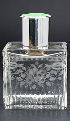MAPPIN WEBB CRYSTAL SCENT PERFUME BOTTLE, SILVER TOP