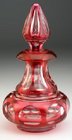 CRANBERRY OVERLAY TABLE SCENT PERFUME BOTTLE