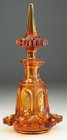 AMBER GLASS PAGODA TABLE SCENT PERFUME BOTTLE