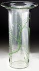 1930s DECO GLASS VASE WITH ENAMELLED WEEPING WILLOW