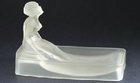 ART DECO NUDE FIGURE FROSTED GLASS SOAP DISH