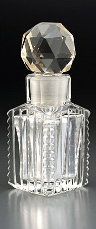 SMALL CUT CRYSTAL GLASS SCENT PERFUME BOTTLE