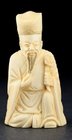 EARLY MID C20th MARINE IVORY CARVED FIGURE SNUFF BOTTLE