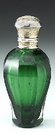 FRENCH EMERALD GREEN CUT GLASS SCENT PERFUME BOTTLE