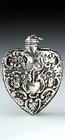 SILVER HEART SHAPED SCENT PERFUME BOTTLE