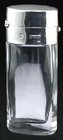 OVAL CUT GLASS SCENT PERFUME BOTTLE, SILVER TOP