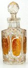 ETCHED AMBER PANEL SCENT PERFUME BOTTLE POSSIBLY ST LOUIS