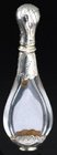 FRENCH CRYSTAL SCENT PERFUME BOTTLE, SILVER TOP
