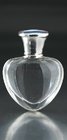 CRYSTAL HEART SCENT PERFUME BOTTLE GUILLOCHE TOP