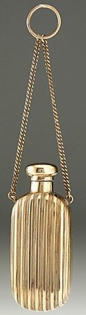 BRASS SCENT PERFUME BOTTLE WITH CHAIN & RING