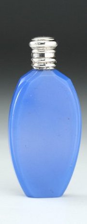 FRENCH BLUE OPALINE SCENT PERFUME BOTTLE