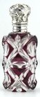 CASED AMETHYST OVER CLEAR SCENT PERFUME BOTTLE