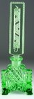 GREEN CZECH DECO SCENT PERFUME BOTTLE, ETCHED TOP