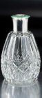 FRENCH CRYSTAL SCENT PERFUME BOTTLE w/ GUILLOCHE TOP