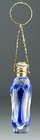 FRENCH BLUE OVERLAY CRYSTAL SCENT PERFUME BOTTLE