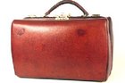 CROWN LEATHER TRAVEL BAG w/ PERFUME SCENT BOTTLES
