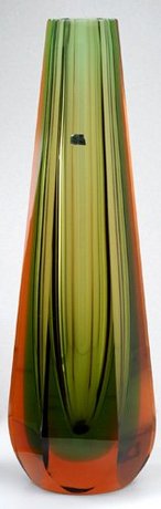 1950s 60s ERICH JACHMANN WMF GRADUATED GREEN GLASS VASE