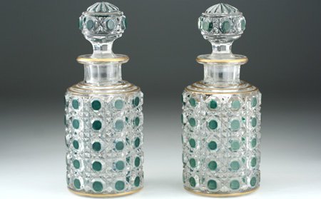 PAIR OF BACCARAT GLASS SCENT PERFUME BOTTLES