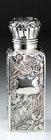 FLORAL & SCROLLWORK EMBOSSED SILVER SCENT PERFUME BOTTLE