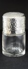 CRYSTAL SCENT PERFUME BOTTLE WITH SILVER HAMMER TOP