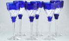 SIX JOHN WALSH FRUITING VINE COBALT OVERLAY GLASSES