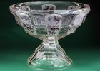  BOHEMIAN TRIPLE STEP CRYSTAL BOWL WITH ROSE SPRAY PANELS