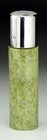 GREEN AGATE CYLINDER SCENT PERFUME BOTTLE, SILVER TOP
