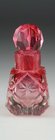 GRADUATED CRANBERRY CUT CRYSTAL SCENT PERFUME BOTTLE