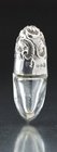 CLEAR BULLET SCENT PERFUME BOTTLE, SILVER TOP