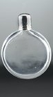 CLEAR CRYSTAL DISK SCENT PERFUME BOTTLE, SILVER TOP