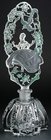 DECO CUT CRYSTAL SCENT PERFUME BOTTLE, TALL FIGURAL STOPPER