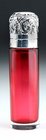 RUBY CYLINDER SCENT PERFUME BOTTLE, STERLING SILVER TOP