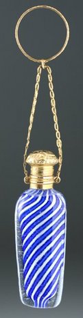 BLUE & WHITE CLICHY TYPE CASED SCENT PERFUME BOTTLE