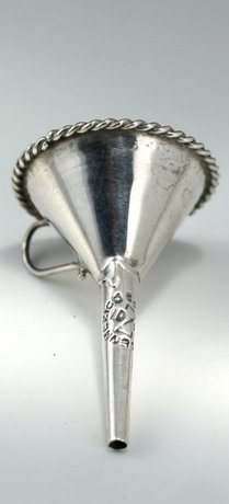 MEXICAN SILVER SCENT PERFUME BOTTLE FUNNEL